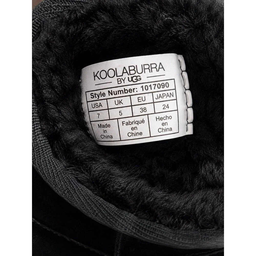 Koolaburra by UGG Women's Black Suede Mid-Calf Faux Fur Boots US 7 EU 38